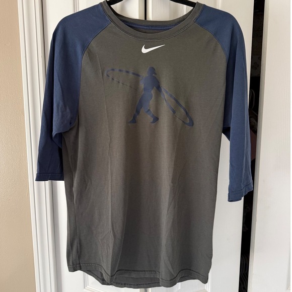 Nike Other - Nike Dri-Fit Swingman Ken Griffey Jr 3/4 Baseball Tee Gray Black Men's Small